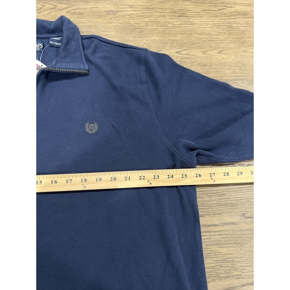 Chaps Pull Over Men Xxl Long Sleeve Sweater Blue V-Neck Zipper‎ - Picture 4 of 6